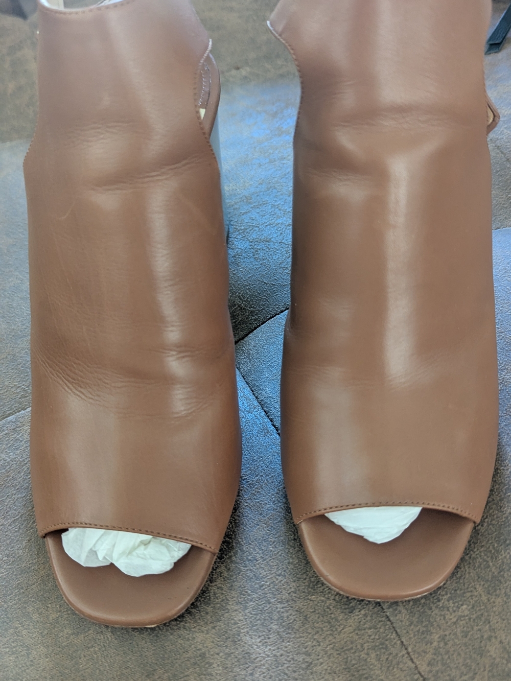 Prada Brown Open-Toe Leather Mules